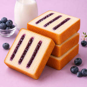 Milk Cap Toast,Two flavors,Toast Topped with Jam, Soft Bread with Sweet & Fruity Flavors, 1.01lb
