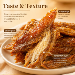 BBQ Yellow Croaker– Crispy & Crunchy, Edible Bones, Grilled Flavor, Ready-to-Eat Snack,6.89oz