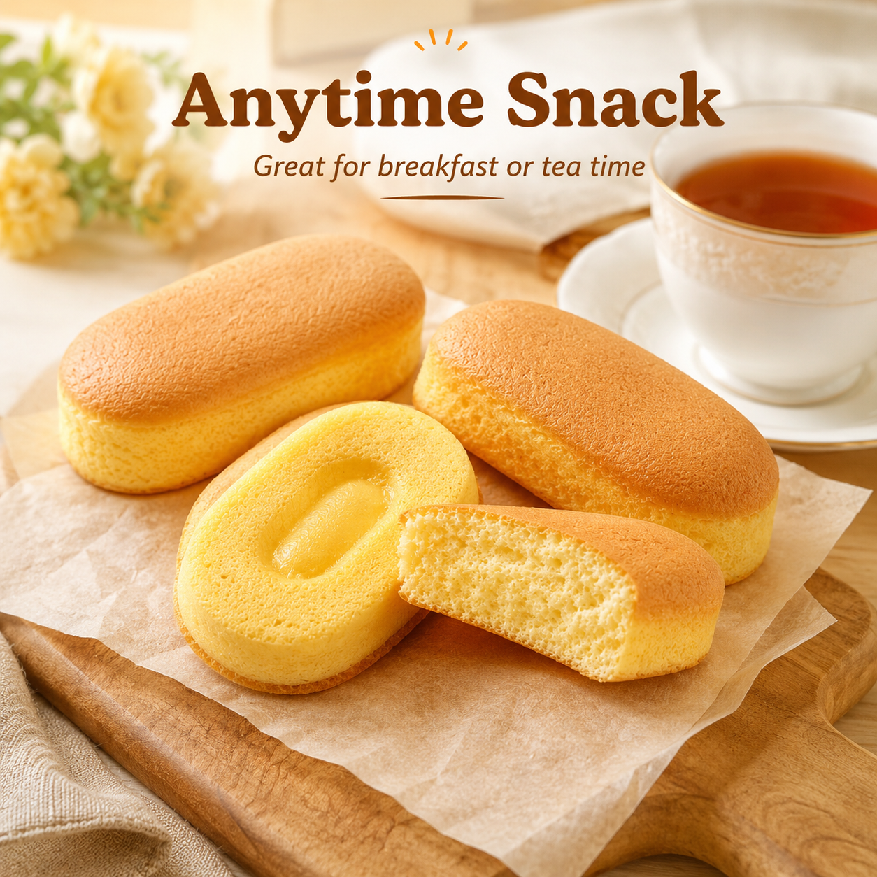 Sugar-free Salted Cake,Delicate Sponge Cake with a Subtle Savory Note, No Added Sugar,9.1oz