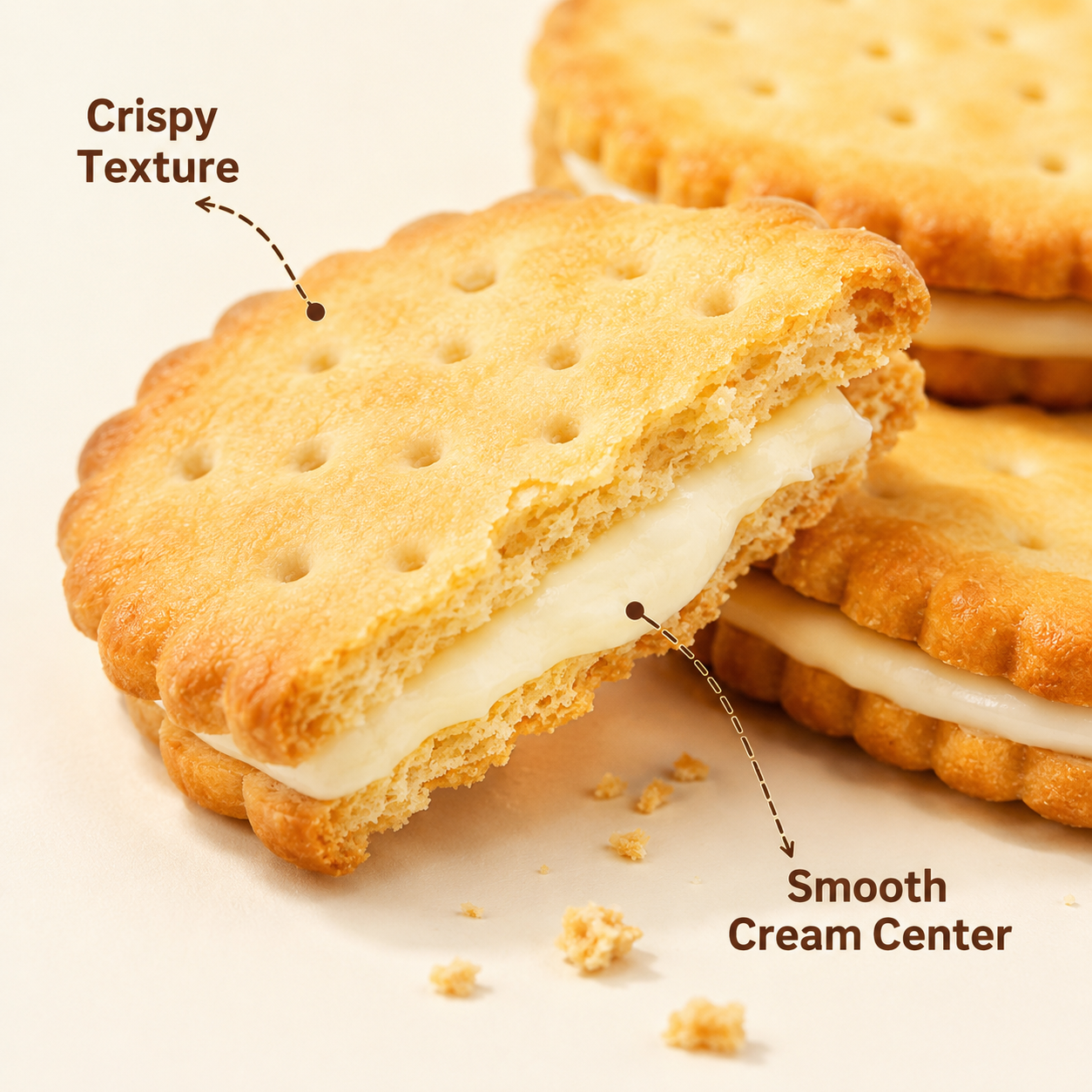 Lemon Flavor Sandwich Cookies,Crispy Biscuits with Zesty Lemon Cream Filling