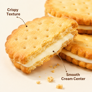 Lemon Flavor Sandwich Cookies, Crispy Biscuits