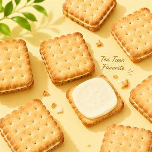 Lemon Flavor Sandwich Cookies, Crispy Biscuits