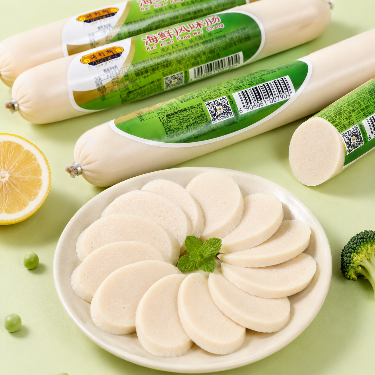 Seafood Sausage,Savory Sausage Made with Select Fish & Seafood,Protein-Rich Snack,14.11oz