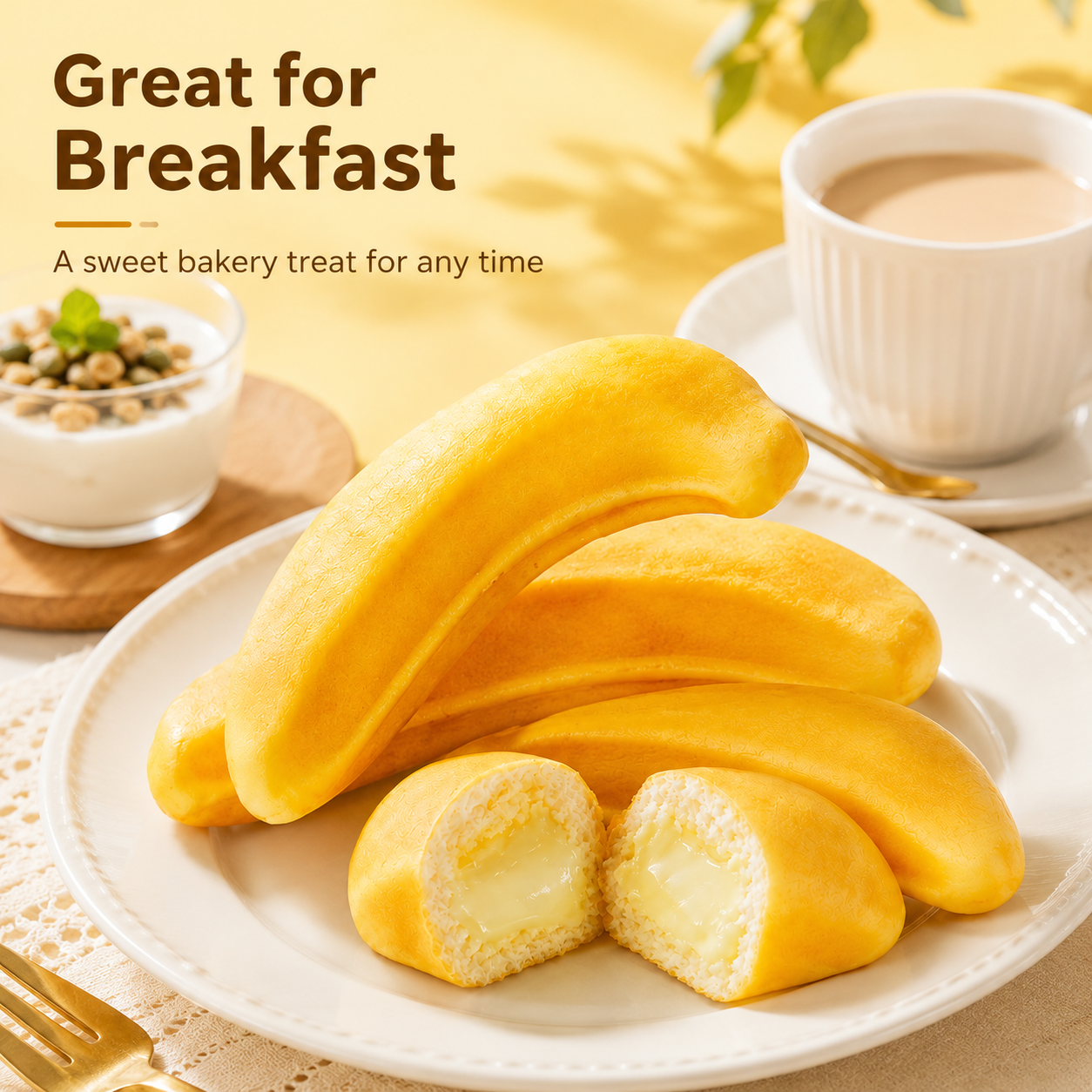 Banana Bread,Moist Banana Nut Cake, Natural Sweet Snack for Breakfast & Energy Boost