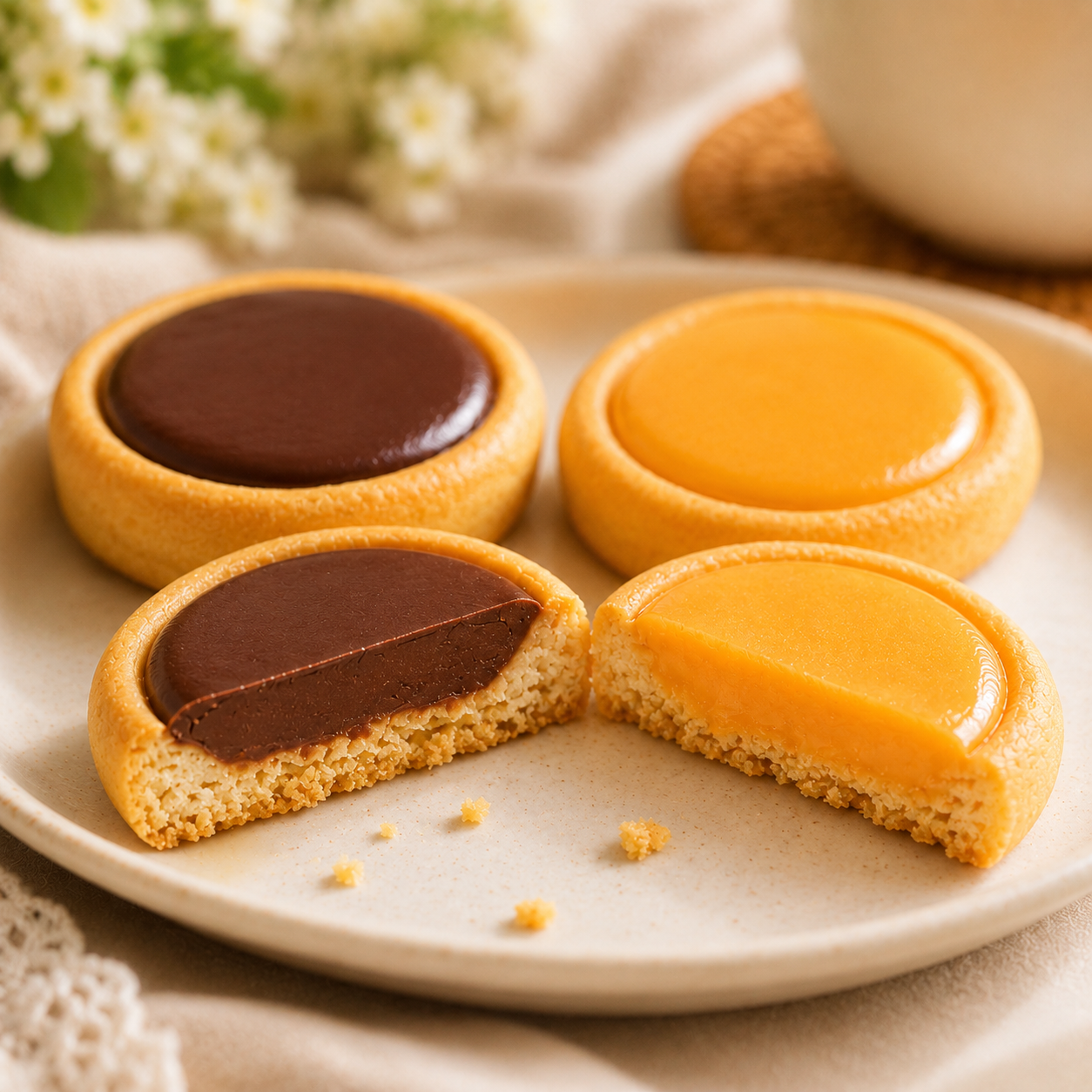 Soft Tart Cookies-Creamy Cheese Center&Dark Chocolate Center, Buttery & Crumbly,2.15oz