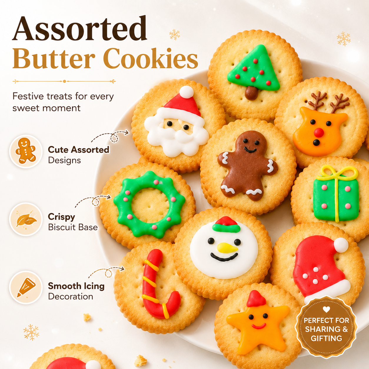 Piped Butter Cookies – Delicate Floral Design, Rich & Crumbly, Shortbread Style