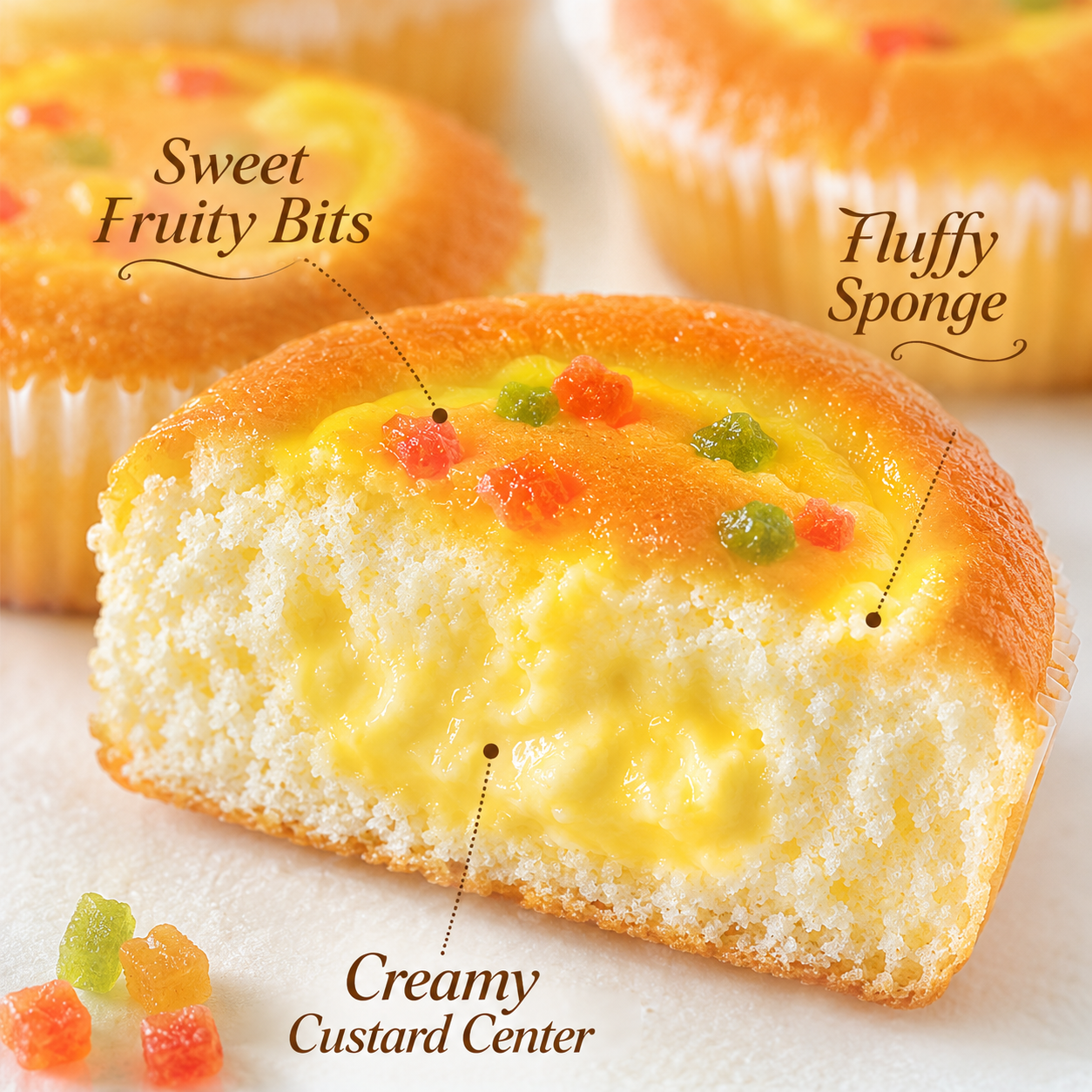 Soft-Baked Mixed Fruit Bits Lava Cakes - 8.8 lbs Mega Stock-Up Bulk Pack, 60 Individually Wrapped Packs