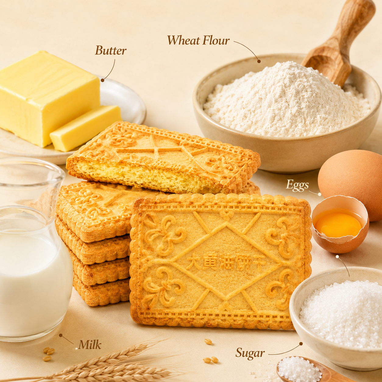 Butter Cookies Cheese Flavor,Crumbly & Melt-in-Your-Mouth, Classic Shortbread Recipe, 6.05oz