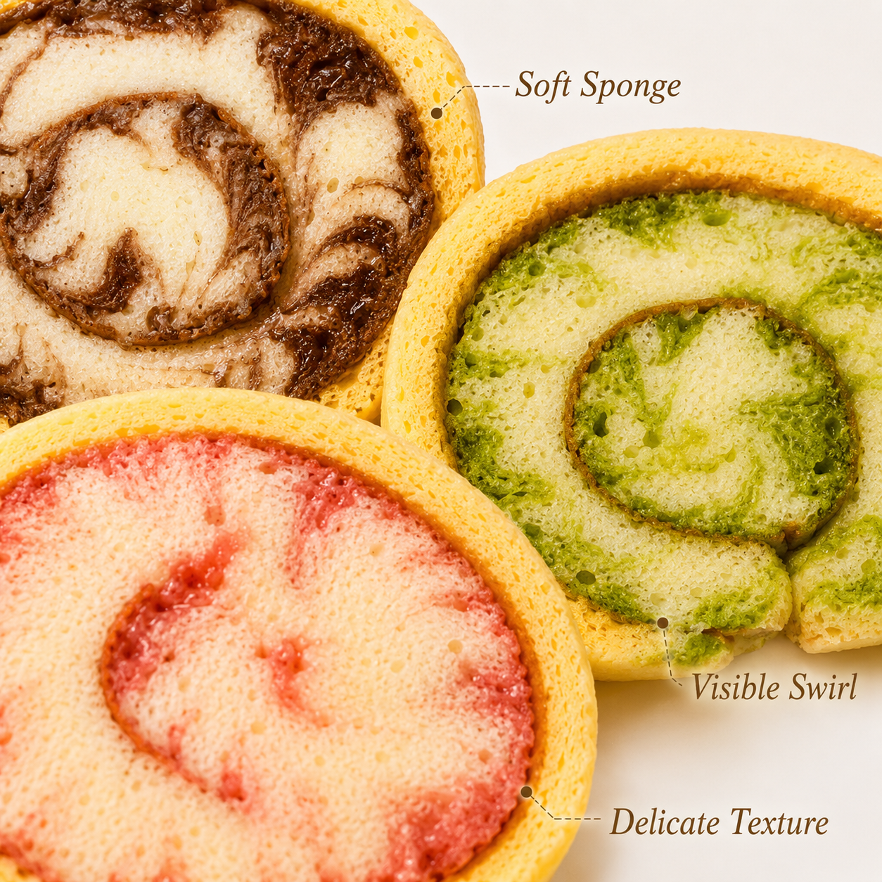 Assorted Marble Tea Cake Rolls Variety Set - 3.3 lbs Value Stock-Up Bulk Pack, 48 Individually Wrapped Pieces