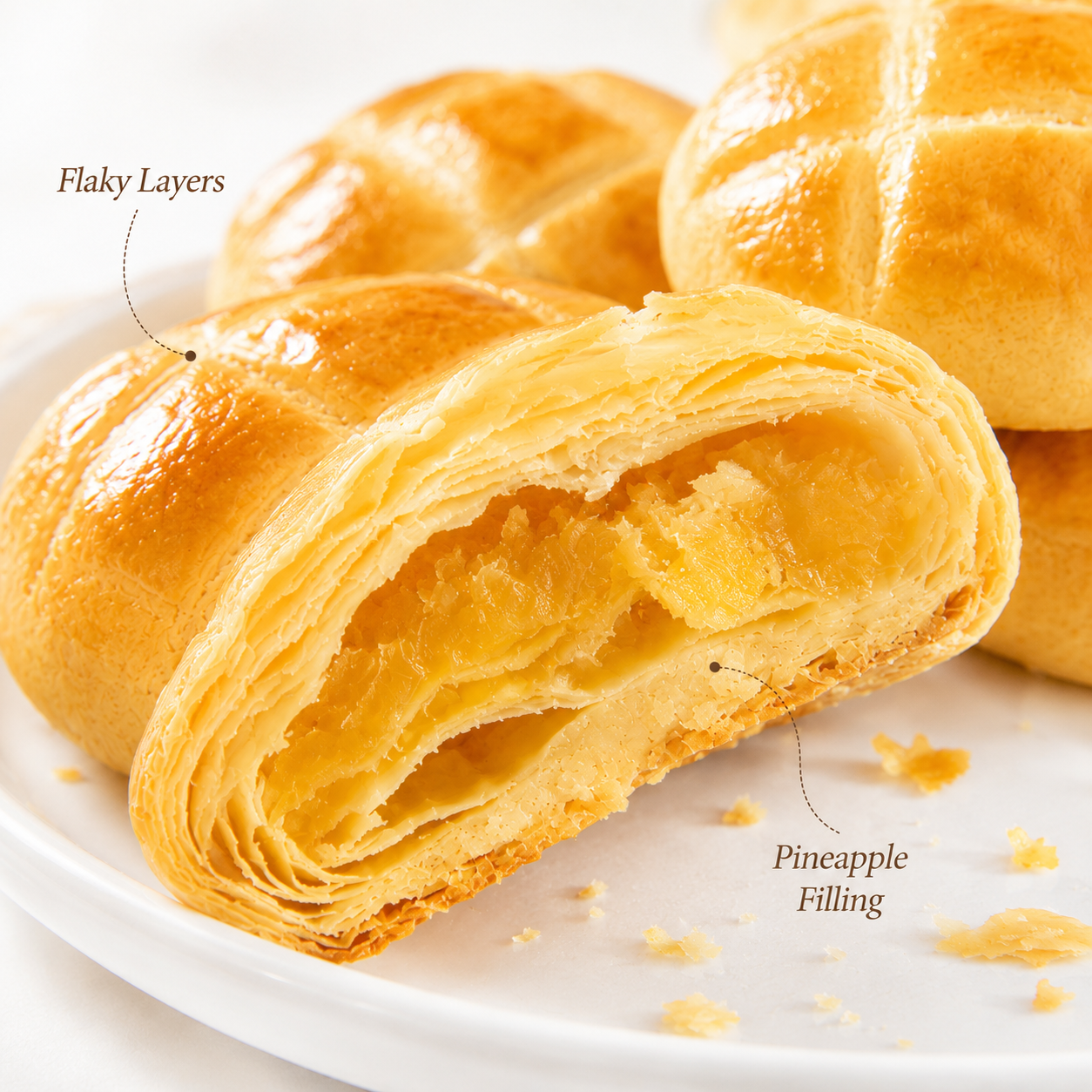 Pineapple Crisp Cake,Light & Flaky Crisp Cake Bursting, Naturally Sweet & Tangy,1.41lb