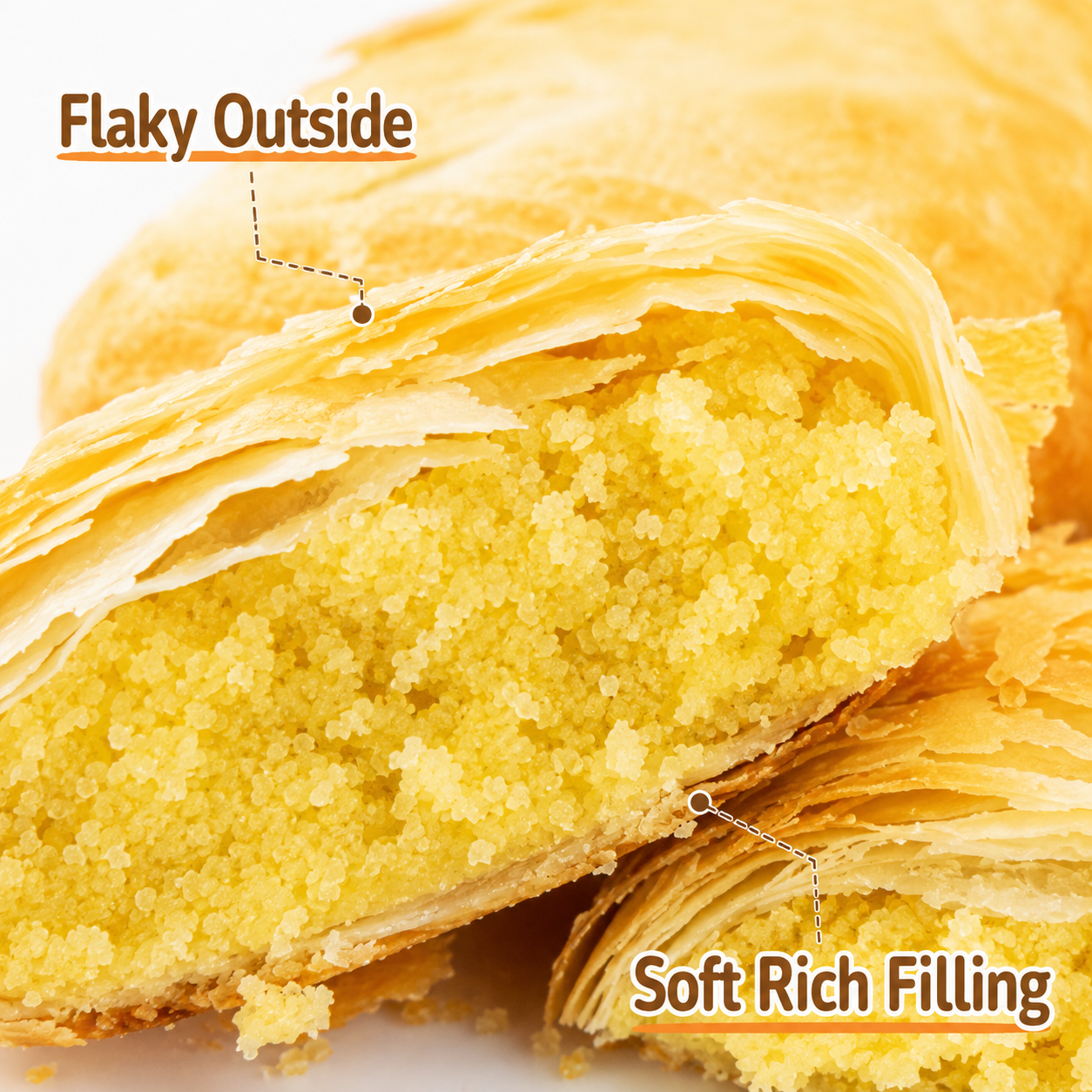 Traditional Mung Bean Flaky Pastries - 6.7 lbs Mega Stock-Up Bulk Pack, 60 Individually Wrapped Pieces