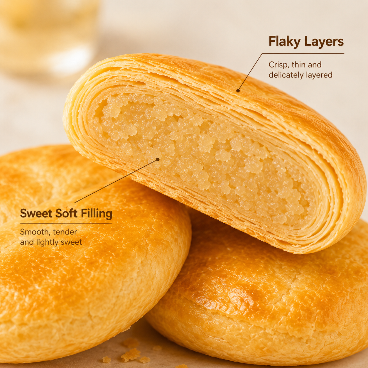 Traditional Sweet Winter Melon Flaky Pastries - 8.6 lbs Mega Value Stock-Up Bulk Pack, Classic Lao Po Bing