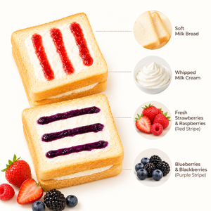 Milk Cap Toast,Two flavors,Toast Topped with Jam, Soft Bread with Sweet & Fruity Flavors, 1.01lb