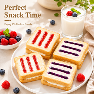 Milk Cap Toast,Two flavors,Toast Topped with Jam, Soft Bread with Sweet & Fruity Flavors, 1.01lb