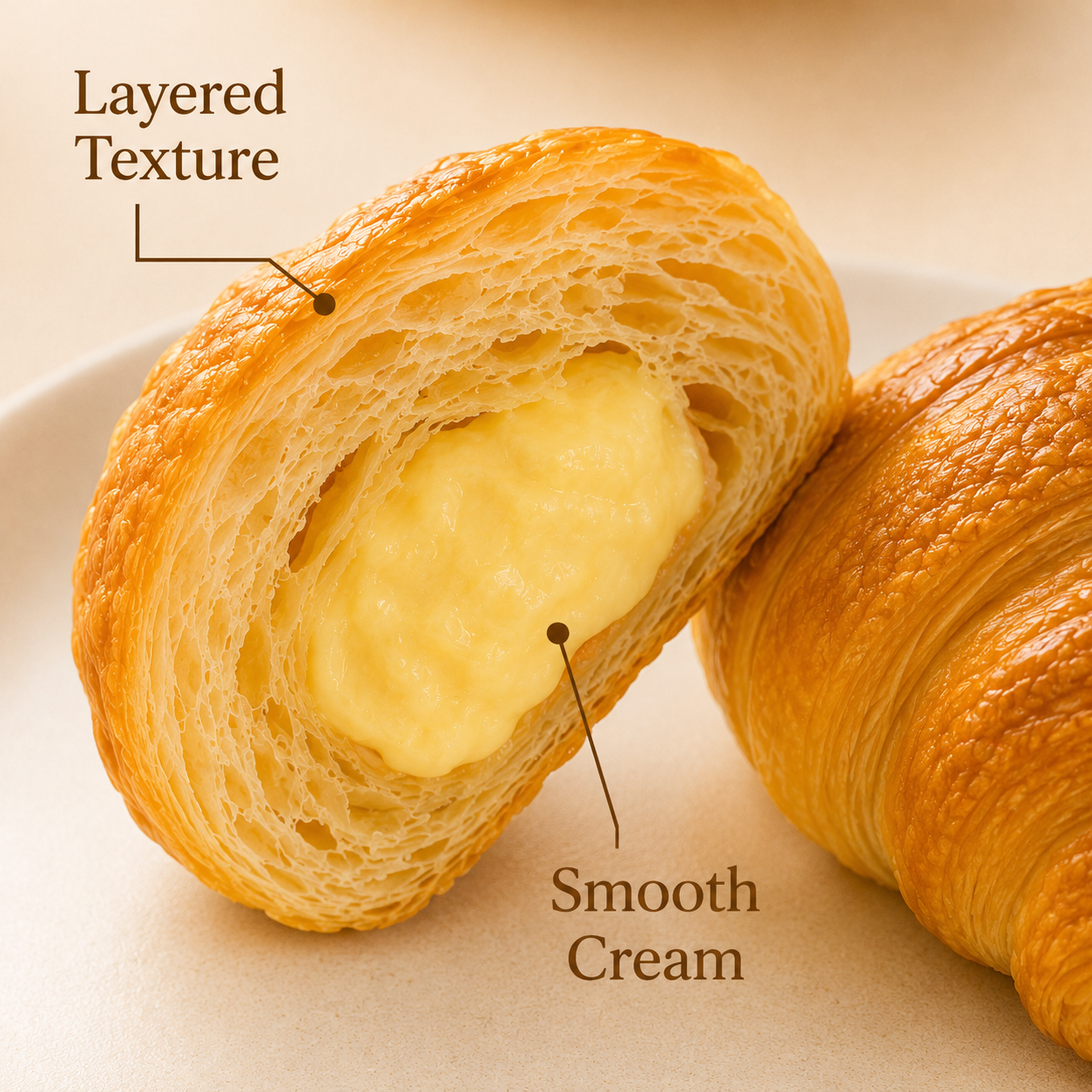 Premium Cream Lava Filled Croissants - 6.8 lbs Mega Stock-Up Bulk Pack, 50 Individually Wrapped Pieces
