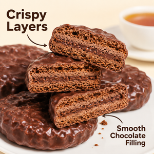Chocolate Covered Sandwich Cookies 2 Flavors Assorted Pack, Rich Chocolate & Hazelnut Nut Creamy Filled Biscuits