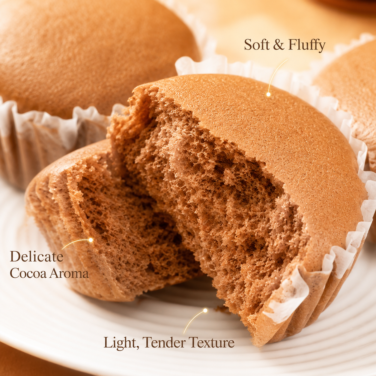 11.32oz/1bag(Includes 6 packages) Chocolate Flavored Water Milk Cake,Luxurious Cake Made with Rich Water Buffalo Milk & Cocoa, Incredibly Moist & Smooth, Indulgent Gourmet Dessert