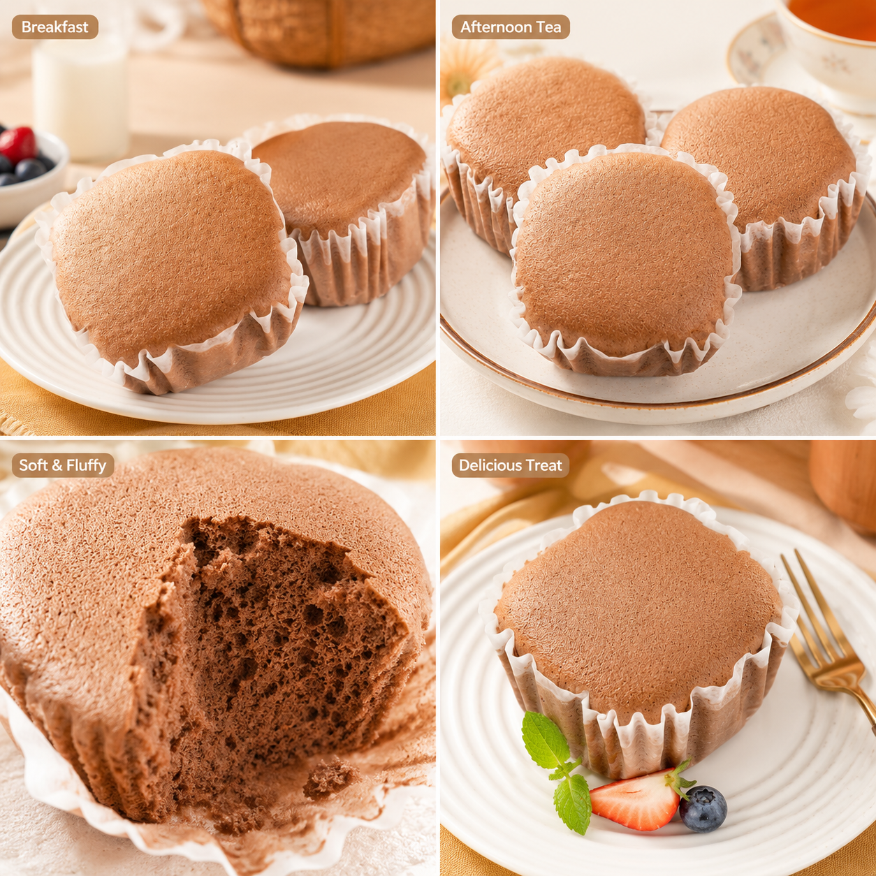 11.32oz/1bag(Includes 6 packages) Chocolate Flavored Water Milk Cake,Luxurious Cake Made with Rich Water Buffalo Milk & Cocoa, Incredibly Moist & Smooth, Indulgent Gourmet Dessert