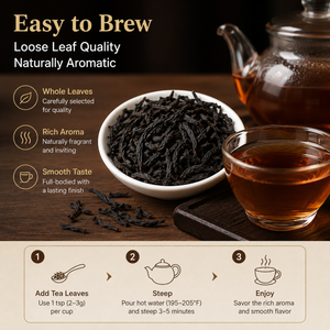 Premium Lapsang Souchong Wuyi Black Tea,  Floral-Honey Aroma Traditional Kung Fu Tea