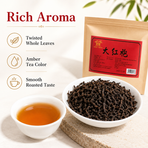 Premium Da Hong Pao Wuyi Rock Oolong Tea, Big Red Robe Charcoal Roasted Loose Leaf Chinese Tea