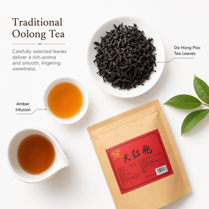Premium Da Hong Pao Wuyi Rock Oolong Tea, Big Red Robe Charcoal Roasted Loose Leaf Chinese Tea