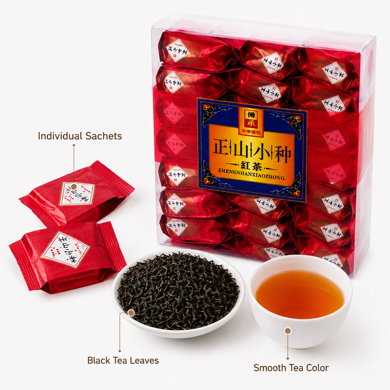 Authentic Lapsang Souchong Black Tea - 5.0 lbs Mega Stock-Up Bulk Pack, 15 Box Set Loose Leaf Packets