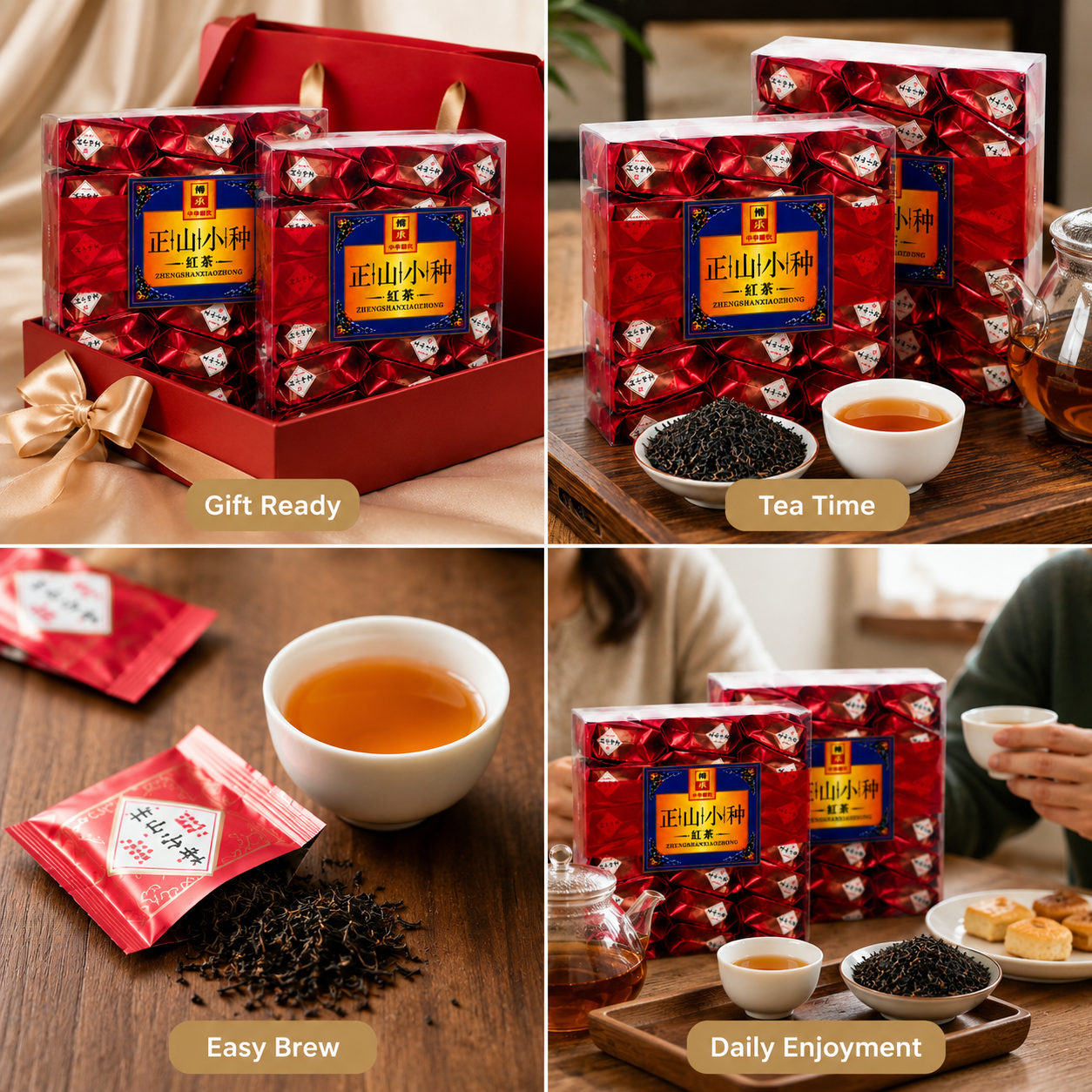 Authentic Lapsang Souchong Black Tea - 5.0 lbs Mega Stock-Up Bulk Pack, 15 Box Set Loose Leaf Packets