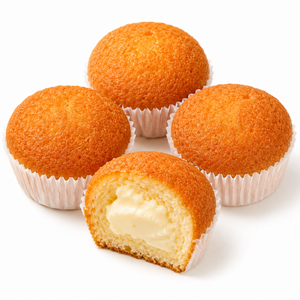 Tiramisu Flavored Sponge Cake Creamy Cheese Center, Soft Fluffy Filled Pastry
