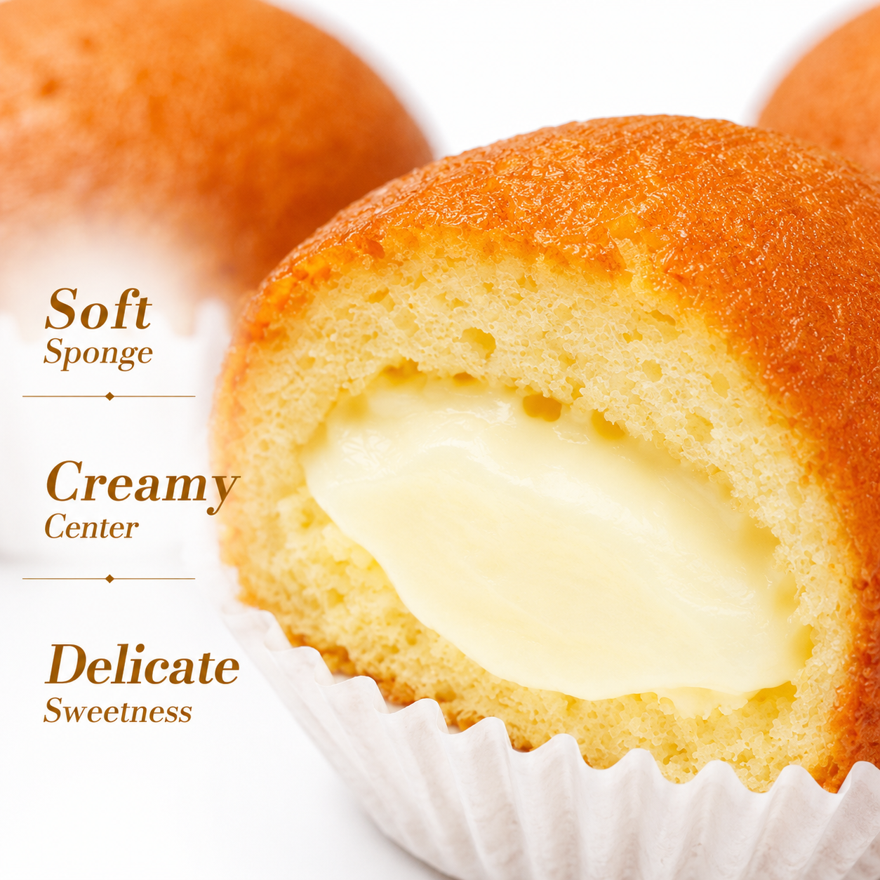 Soft-Baked Custard Cream Filled Cupcakes - 9.0 lbs Mega Stock-Up Bulk Pack, 70 Individually Wrapped Pieces
