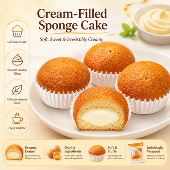 Soft-Baked Custard Cream Filled Cupcakes - 9.0 lbs Mega Stock-Up Bulk Pack, 70 Individually Wrapped Pieces