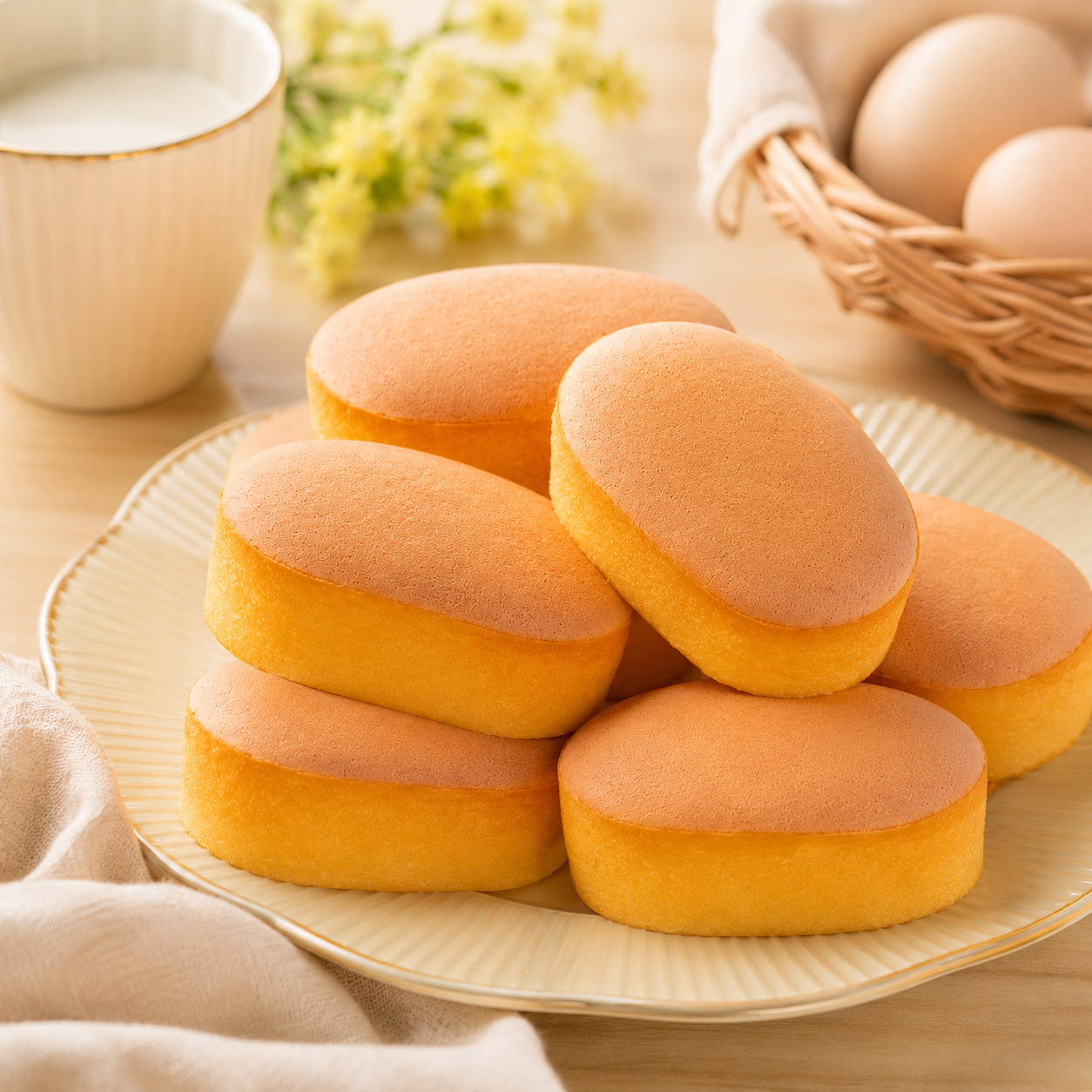 Soft-Baked Japanese Style Fluffy Cheese Cakes - 7.3 lbs Mega Stock-Up Bulk Pack, 60 Individually Wrapped Pieces