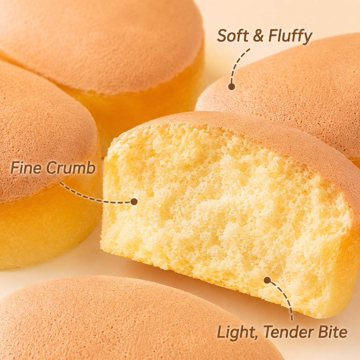 Soft-Baked Japanese Style Fluffy Cheese Cakes - 7.3 lbs Mega Stock-Up Bulk Pack, 60 Individually Wrapped Pieces