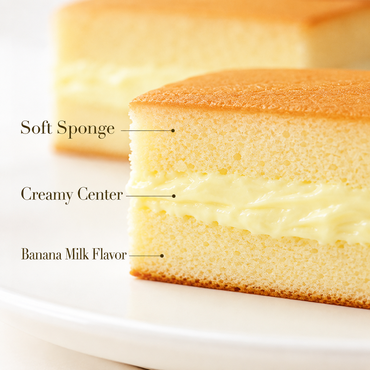 Banana Milk Flavored Cake,Fluffy Bread Bursting with Banana Milk Filling,Sweet and Delicious,11.96oz