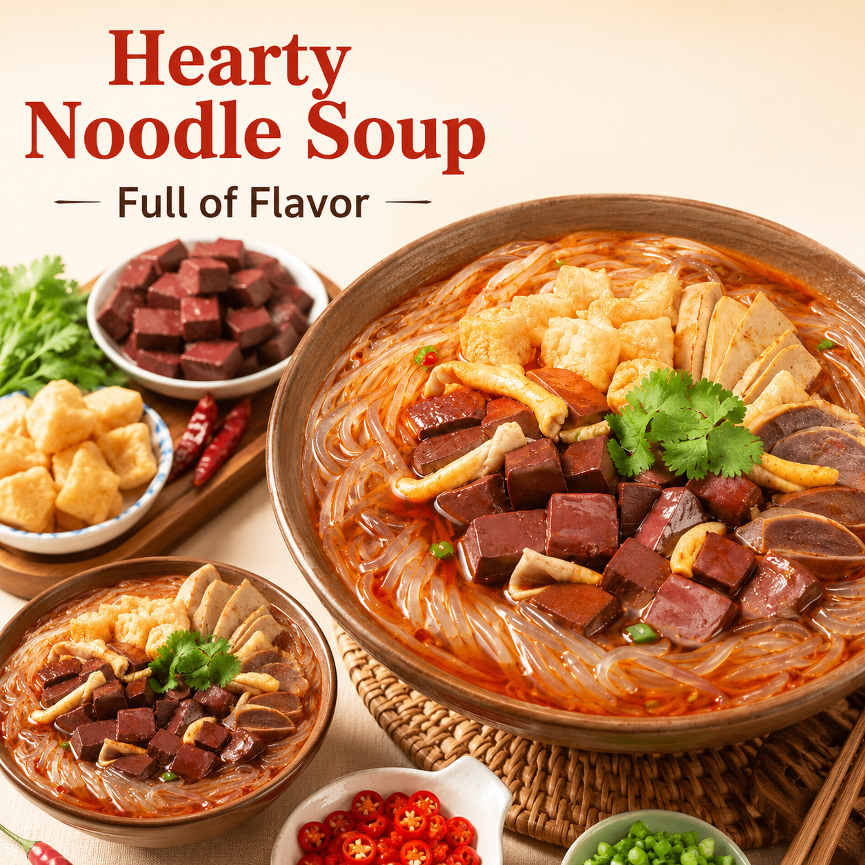 Instant Duck Blood Soup with Vermicelli – Savory & Spicy, Ready in 5 Min, Gluten-Free