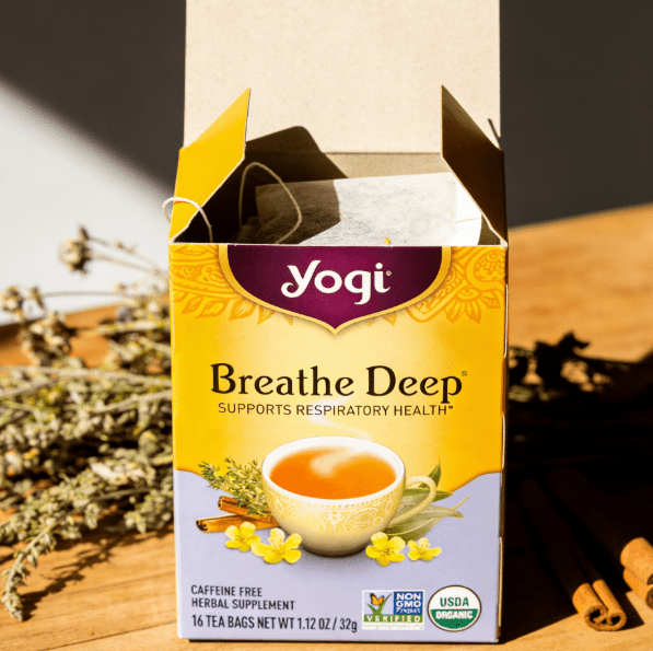 1.13 oz（1Boxed）Yogi  Breathe Deep Herbal Tea，	Christmas Gifts，Christmas Snacks，New Year Snacks，Party Snacks