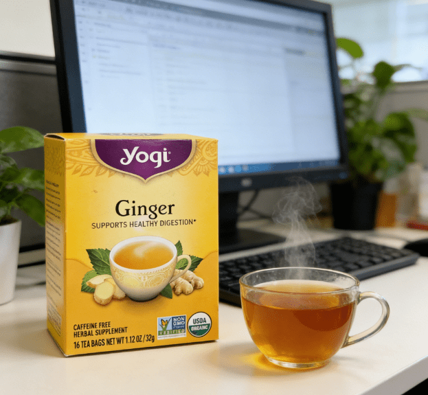 1.13 oz（1Boxed）Yogi  Ginger（Ginger）Herbal Tea	,Christmas Gifts，Christmas Snacks，New Year Snacks，Party Snacks