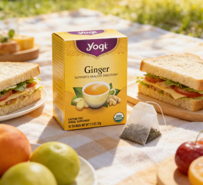 1.13 oz（1Boxed）Yogi  Ginger（Ginger）Herbal Tea	,Christmas Gifts，Christmas Snacks，New Year Snacks，Party Snacks