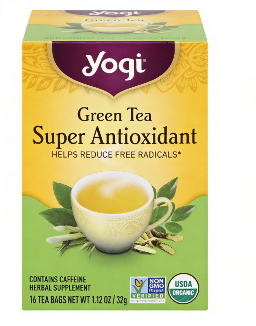 1.13 oz（1Boxed）Yogi Green Tea Super Antioxidant（Super Antioxidant Green Tea），Christmas Gifts，Christmas Snacks，New Year Snacks，Party Snacks