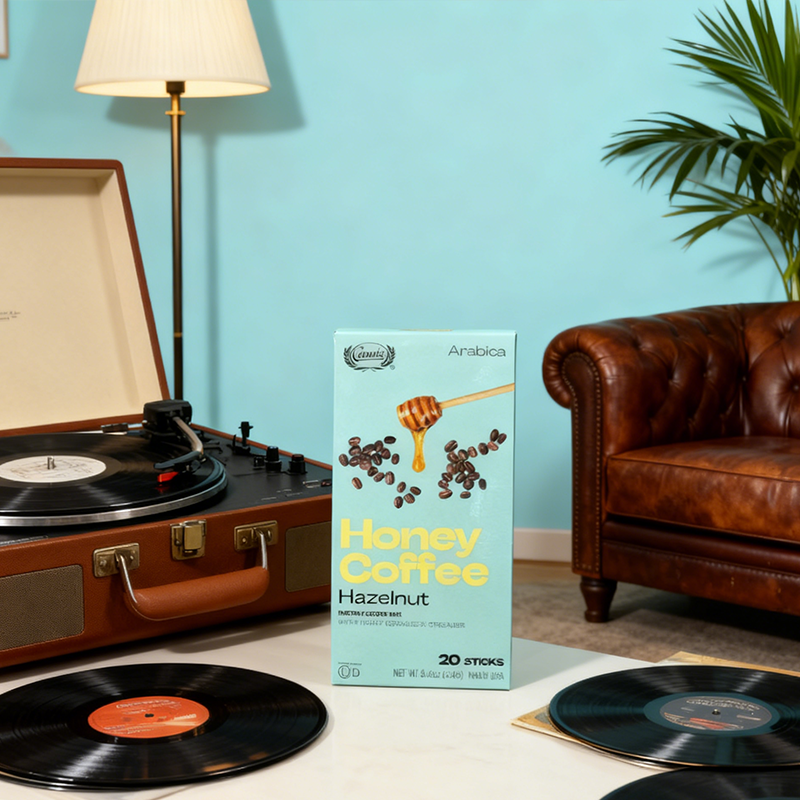 8.46oz（1Boxed）Gaines Instant coffee with honey and hazelnut flavor（Honey Coffee Hazelnut）,Christmas Gifts