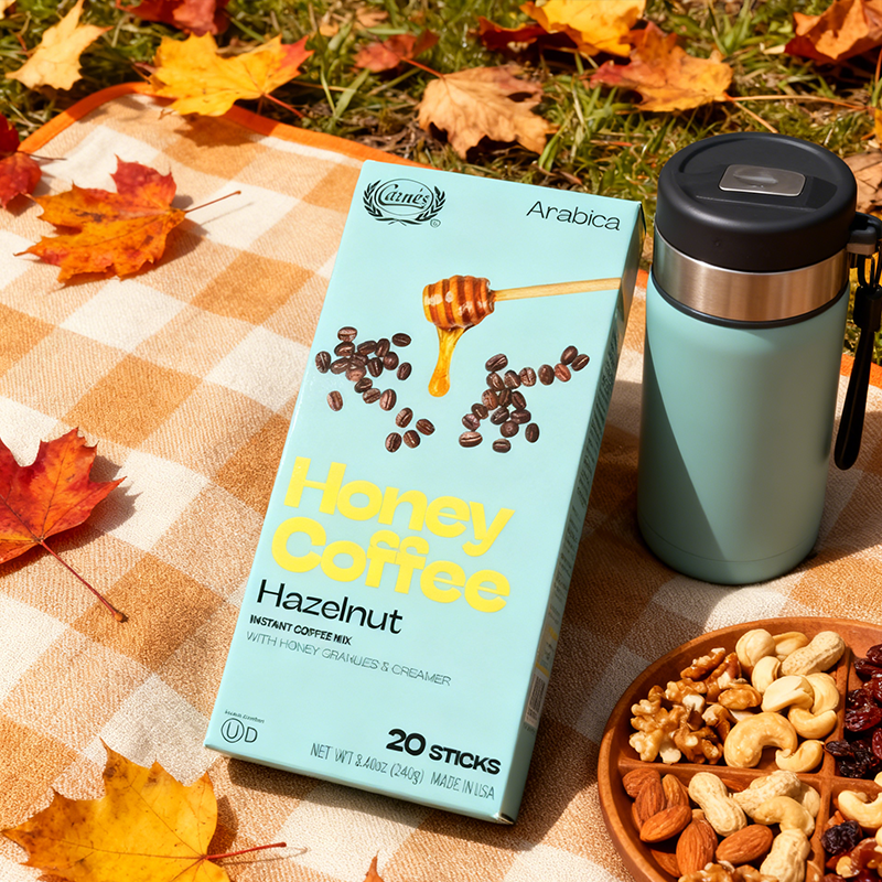 8.46oz（1Boxed）Gaines Instant coffee with honey and hazelnut flavor（Honey Coffee Hazelnut）,Christmas Gifts