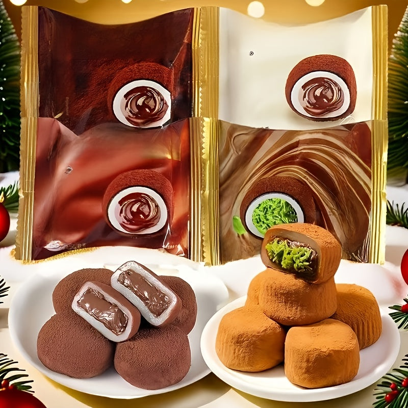 Dubai Style Chocolate Fudge，Shengqiao Explosive Filling Chocolate，Black Truffle Flavored Dessert Snacks，You'll fall in love with it after just one bite，Can't stop at all，Multiple individual small packages