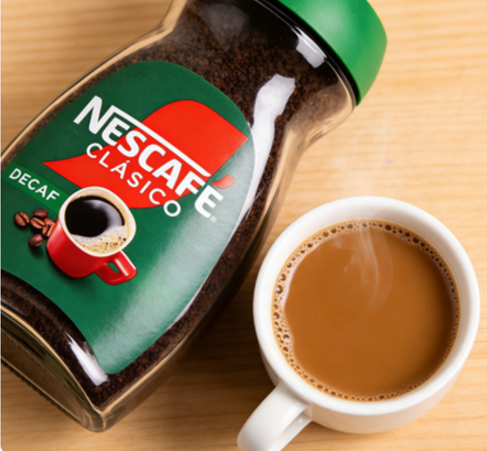 1.10lb(1Bottled)Nestle Nescafe Clasico Decaf（Decaf version）Instant Black Coffee（Dark Roast),Christmas Gifts，Party Snacks