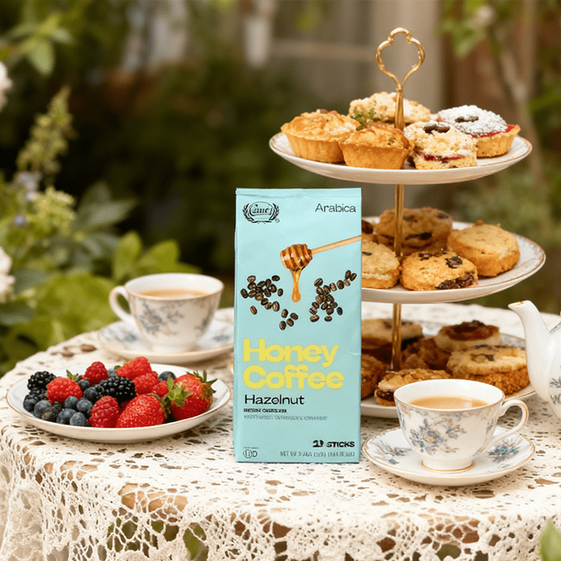 8.46oz（1Boxed）Gaines Instant coffee with honey and hazelnut flavor（Honey Coffee Hazelnut）,Christmas Gifts