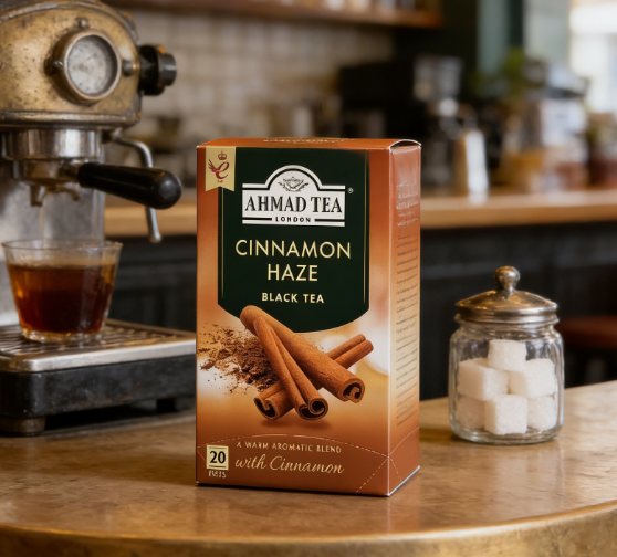 1.41 oz（1Boxed）AHMAD TEA（Yaman Tea）Cinnamon Haze Black tea bags with cinnamon flavor，Christmas Gifts，Christmas Snacks，New Year Snacks，Party Snacks