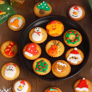 8.99oz/1bag (Includes 40 packages) Christmas Decorated Cookies,Festive Holiday Shapes with Colorful Icing, Crispy & Buttery Shortbread, Perfect for Christmas Gifting, Party Favors, and Family Sharing