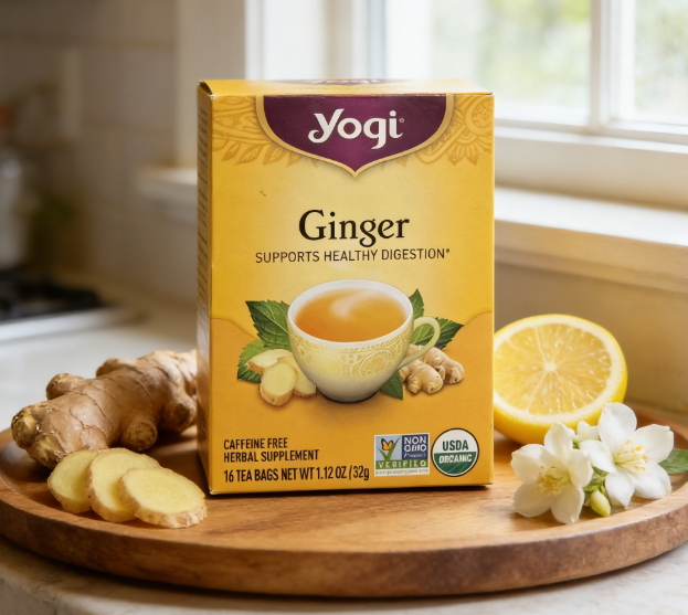 1.13 oz（1Boxed）Yogi  Ginger（Ginger）Herbal Tea	,Christmas Gifts，Christmas Snacks，New Year Snacks，Party Snacks