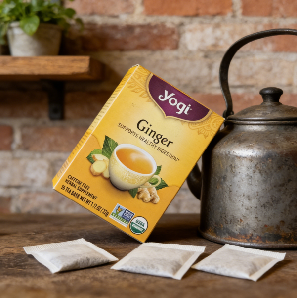 1.13 oz（1Boxed）Yogi  Ginger（Ginger）Herbal Tea	,Christmas Gifts，Christmas Snacks，New Year Snacks，Party Snacks