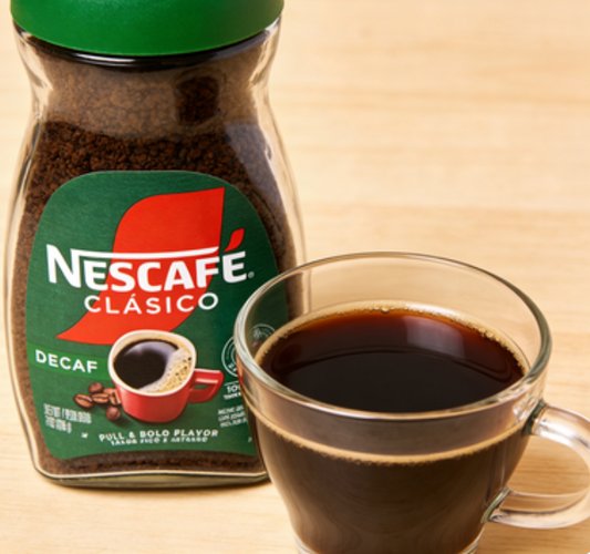 1.10lb(1Bottled)Nestle Nescafe Clasico Decaf（Decaf version）Instant Black Coffee（Dark Roast),Christmas Gifts，Party Snacks