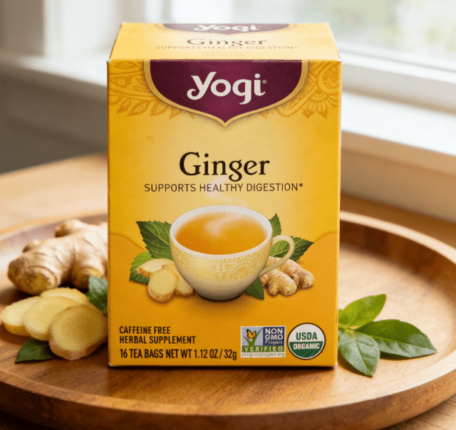 1.13 oz（1Boxed）Yogi  Ginger（Ginger）Herbal Tea	,Christmas Gifts，Christmas Snacks，New Year Snacks，Party Snacks