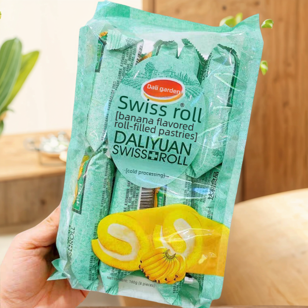 6.35oz/pack (include 8 smal bags)Dali Garden Swiss Roll，Individually packaged Swiss rolls，Three flavors